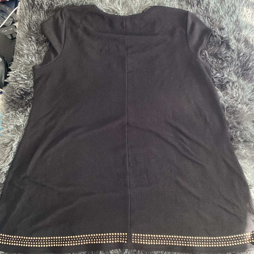 Premise black and golden beads mini t-shirt dress blouse - Picture 10 of 17